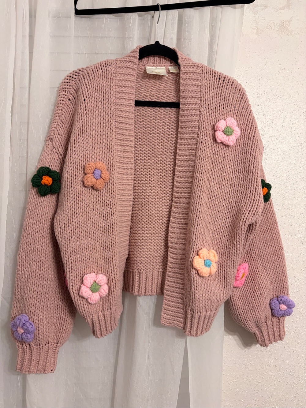Anthropologie Maeve Susannah 3D Flower Cardigan Sweater